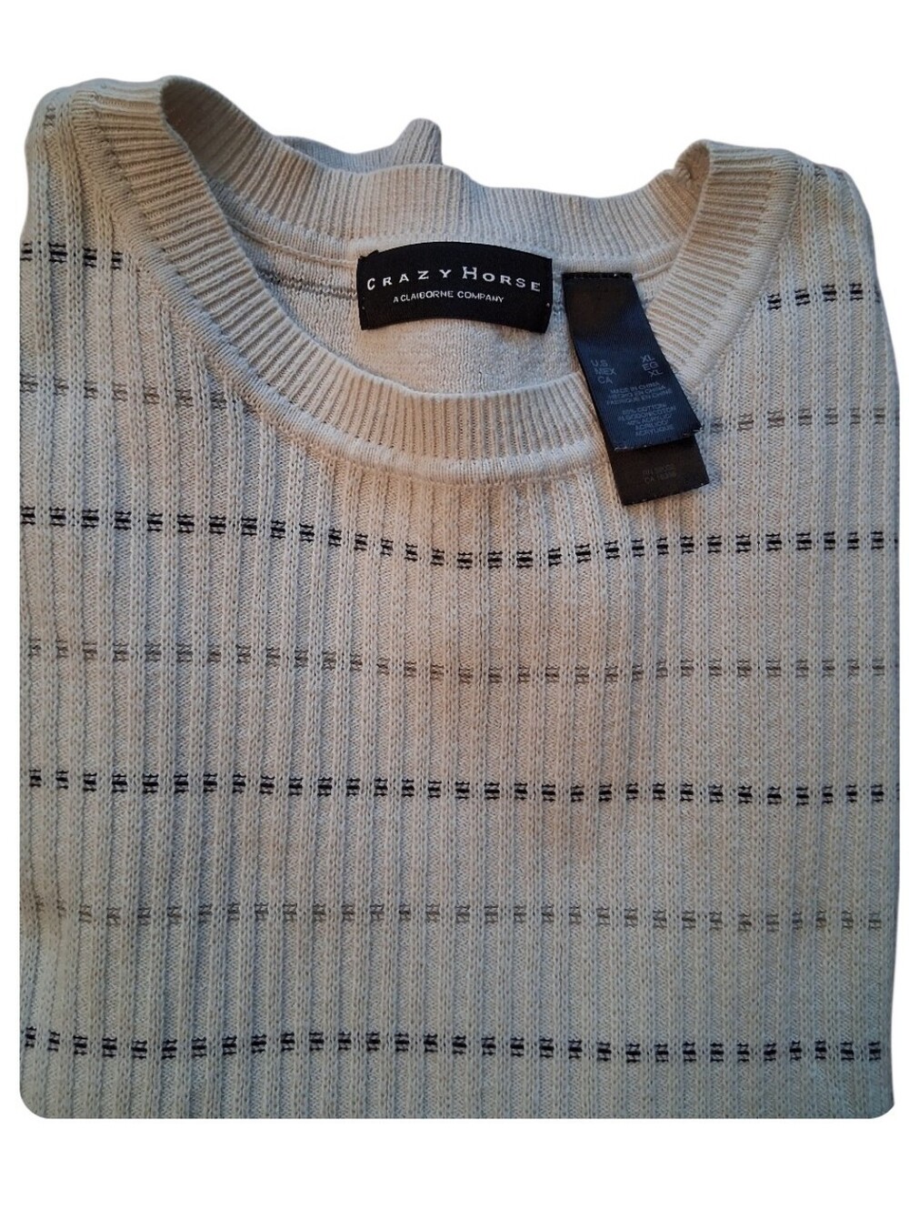 Vintage Crazy Horse Liz Claiborne Ribbed Crewneck Sweater XL